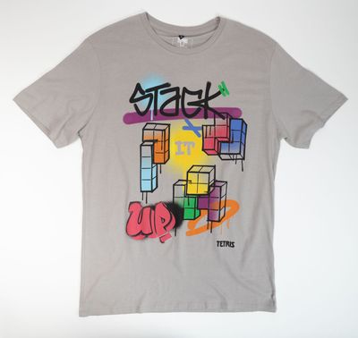 Polera Hombre Tetris  Stack Gris