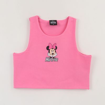 Polera Sin Manga Niña Rosado Minnie Mouse Disney