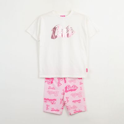 Conjunto Niña Blanco Logo Barbie