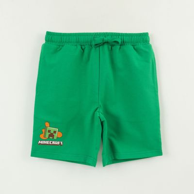 Short Niño Verde Bolsillo Trasero Creeper Minecraft