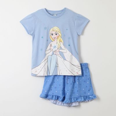 Pijama Corto Niña Frozen Nieve Celeste Disney