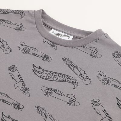 Imagen 2 del producto Polera Manga Corta Niño Full Of Cars Gris Hot Wheels