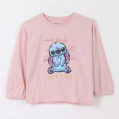 Polerón Cerrado Niña Ohana Lilo & Stitch Rosado Disney