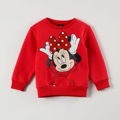 Poleron Niña Minnie Moño Rojo Disney
