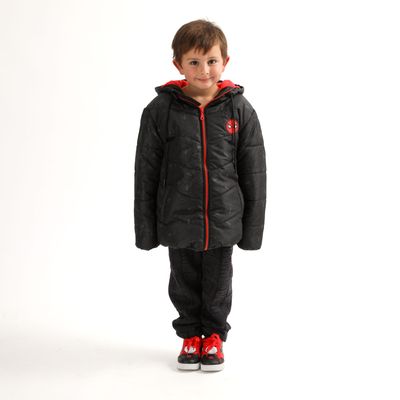 Parka Niño Spiderman Telarañas Negro Marvel