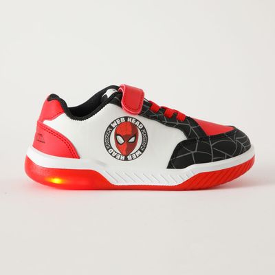 Zapatilla Con Luces Niño Sello Spiderman Blanco Marvel