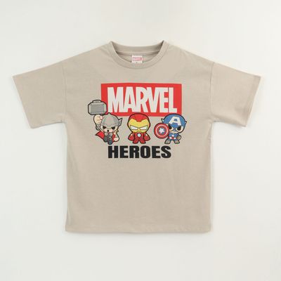 Polera Manga Corta Niño Beige Avengers Marvel