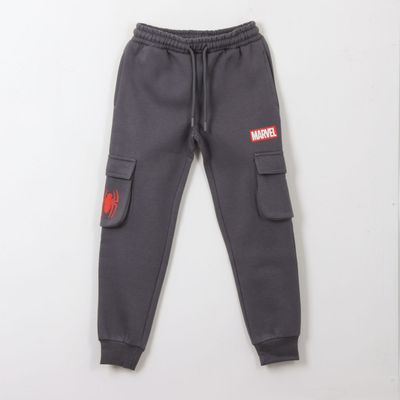 Pantalón de Buzo Niño Cargo Spiderman Gris Marvel