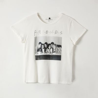 Polera Manga Corta Mujer Foto Blanco Friends