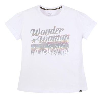 Polera Mujer Wonder Woman Fashion Blanco DC Comics