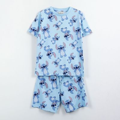 Pijama Manga Corta Niño Celeste Print Lilo & Stitch Disney