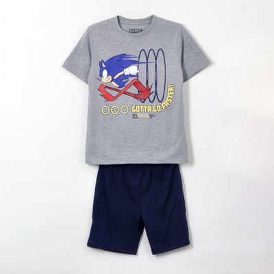 Pijama Manga Corta Teen Gris Faster Sonic