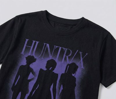 Imagen 2 del producto Polera Manga Corta Niña HUNTR/X Negro Kpop Demon Hunters