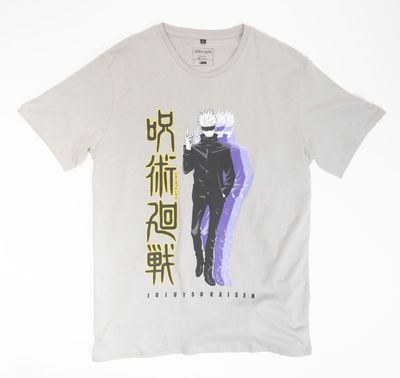 Polera Hombre Gojo Gris Jujutsu Kaisen