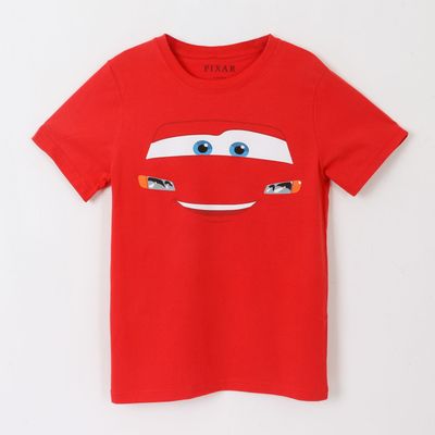 Polera Manga Corta Niño Rojo Cars Pixar Disney