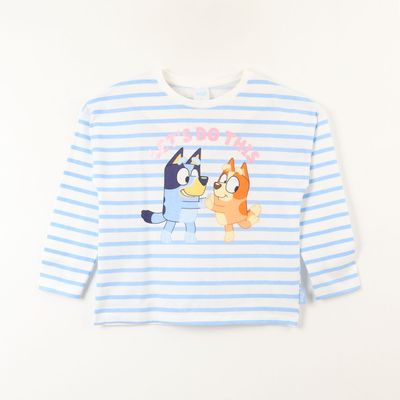 Polera Manga Larga Niña Lets Do Blanco Bingo Y Bluey