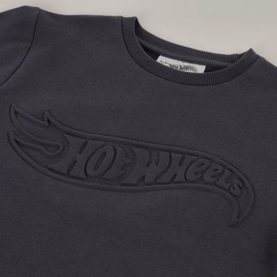 Imagen 2 del producto Poleron Cerrado Niño Relieve Emboss Negro Hot Wheels