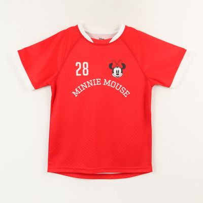 Polera Manga Corta Niña Rojo Fútbol Minnie Disney