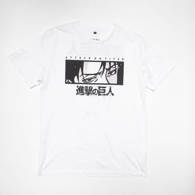 Polera Hombre YOU Attack On Titan Escudo Blanco