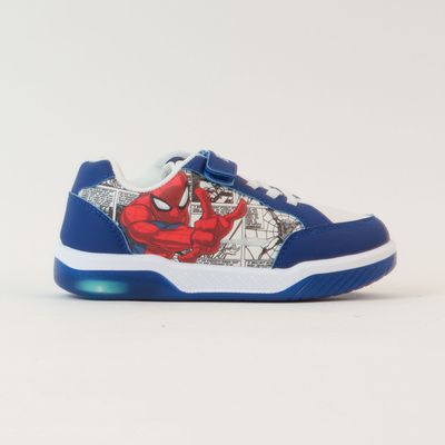 Zapatillas Con Luces Niño Spiderman Comics Azul Marvel