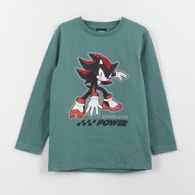 Polera Manga Larga Niño Shadow Speed And Power Verde Sonic