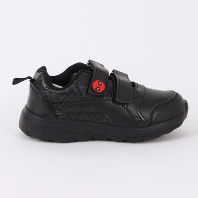 Zapatilla Escolar Niño Velcro Web Spiderman Negro Marvel