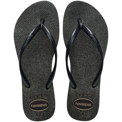 Sandalia Mujer Slim Gloss Negro Plata Havaianas