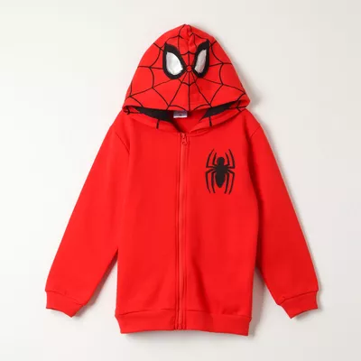 Poleron Abierto Niño Spiderman Cubierto Rojo Marvel