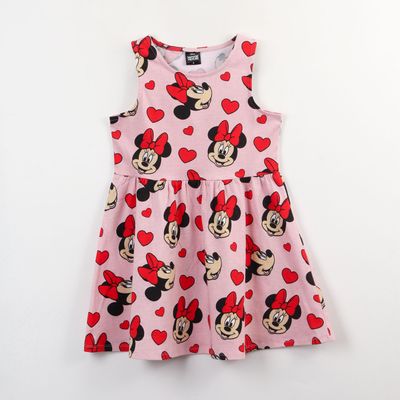 Vestido Niña Rosado Full Print Minnie Disney