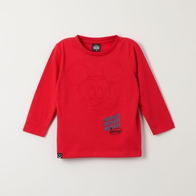 Polera Manga Larga Niño Mickey Mania Rojo Disney