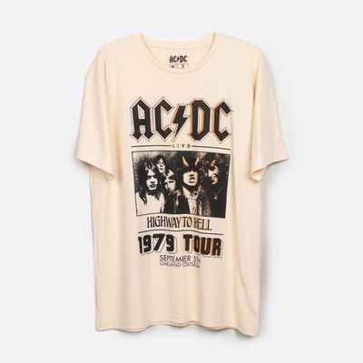 Polera Manga Corta Hombre 1979 Tour Beige AC/DC