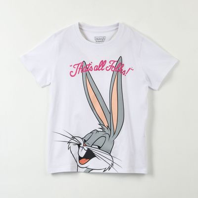 Polera Manga Corta Mujer Thats All  Blanco Looney Tunes