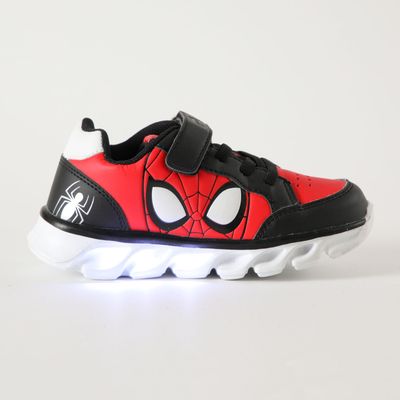 Zapatillas Con Luces Niño Personaje Spiderman Rojo Marvel