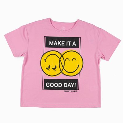 Polera Niña Dos Caras Rosa SmileyWorld ®
