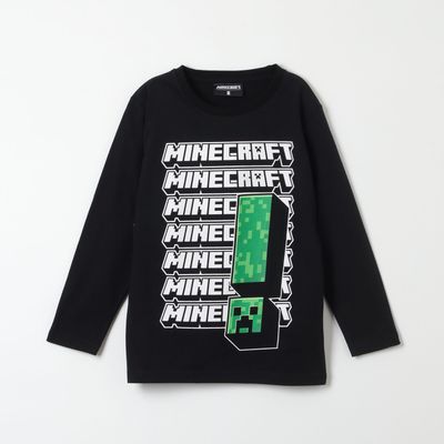 Polera Manga Larga Niño Multi Logo Negro Minecraft