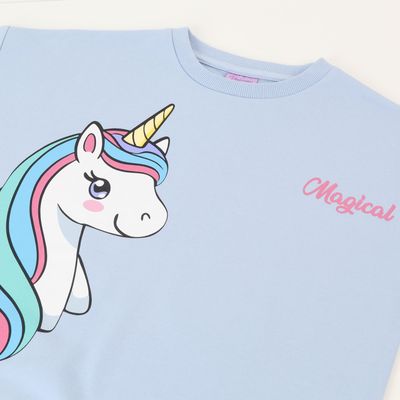 Imagen 2 del producto Conjunto Buzo Niña Personaje Celeste Unicornio