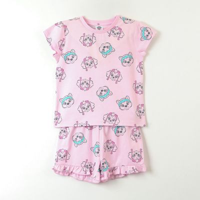 Pijama Corto Niña Rosado Full Print Skye Everest Paw Patrol
