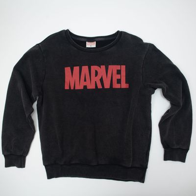 Poleron Hombre Marvel Logo Color Negro