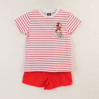 Conjunto Niña Rojo Rayas Minnie Mouse Disney