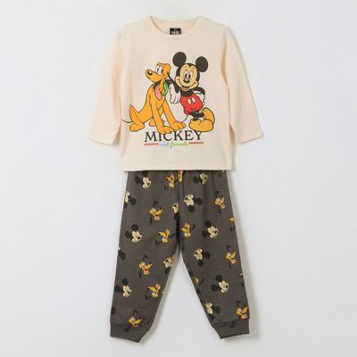 Pijama Manga Larga Niño Mickey & Pluto Blanco Disney