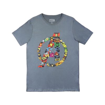 Polera Hombre Avengers Mosaico Gris Marvel