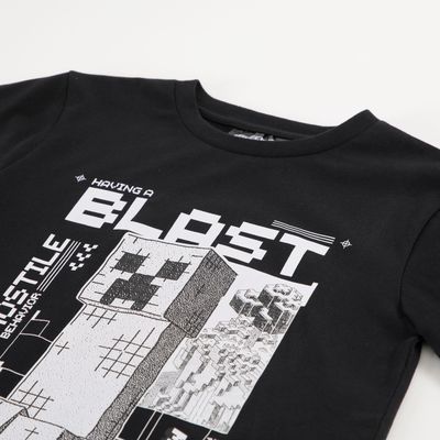 Imagen 2 del producto Polera Manga Corta Niño Blast Negro Minecraft