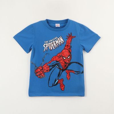 Polera Manga Corta Niño Azul The Amazing Spiderman Marvel