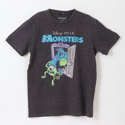 Polera Manga Corta Adulto Acero Monsters Inc Pixar Disney