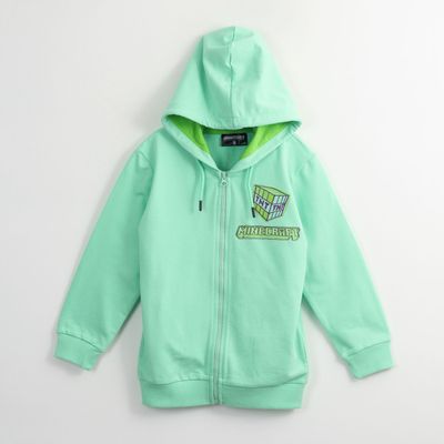 Poleron Abierto Niño Back Creeper Verde Minecraft