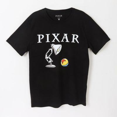 Polera Manga Corta Adulto Negro Lampara Pixar Disney