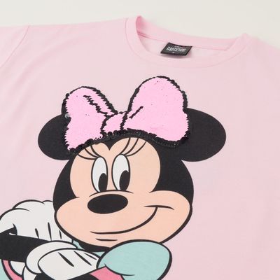 Imagen 2 del producto Polera Manga Corta Niña Rosado Minnie Lentejuelas Disney