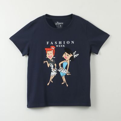 Polera Manga Corta Mujer Fashion Week Azul Los Picapiedras