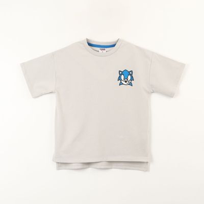 Polera Manga Corta Niño Oversize Espalda Gris Sonic