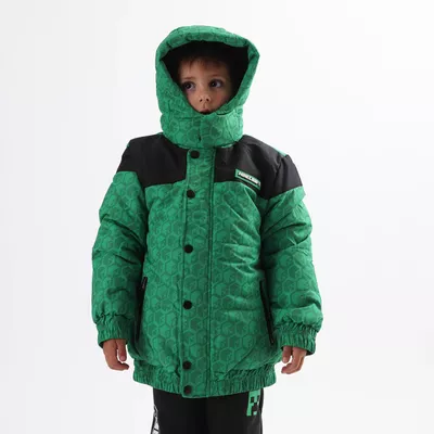 Parka Niño Pixels Verde Minecraft
